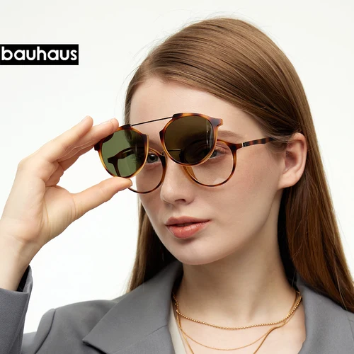 Imagen 2 del producto Gafas de sol polarizadas para hombre y mujer, lentes redondas con Clip magnético, Estilo Vintage, X3184, unisex