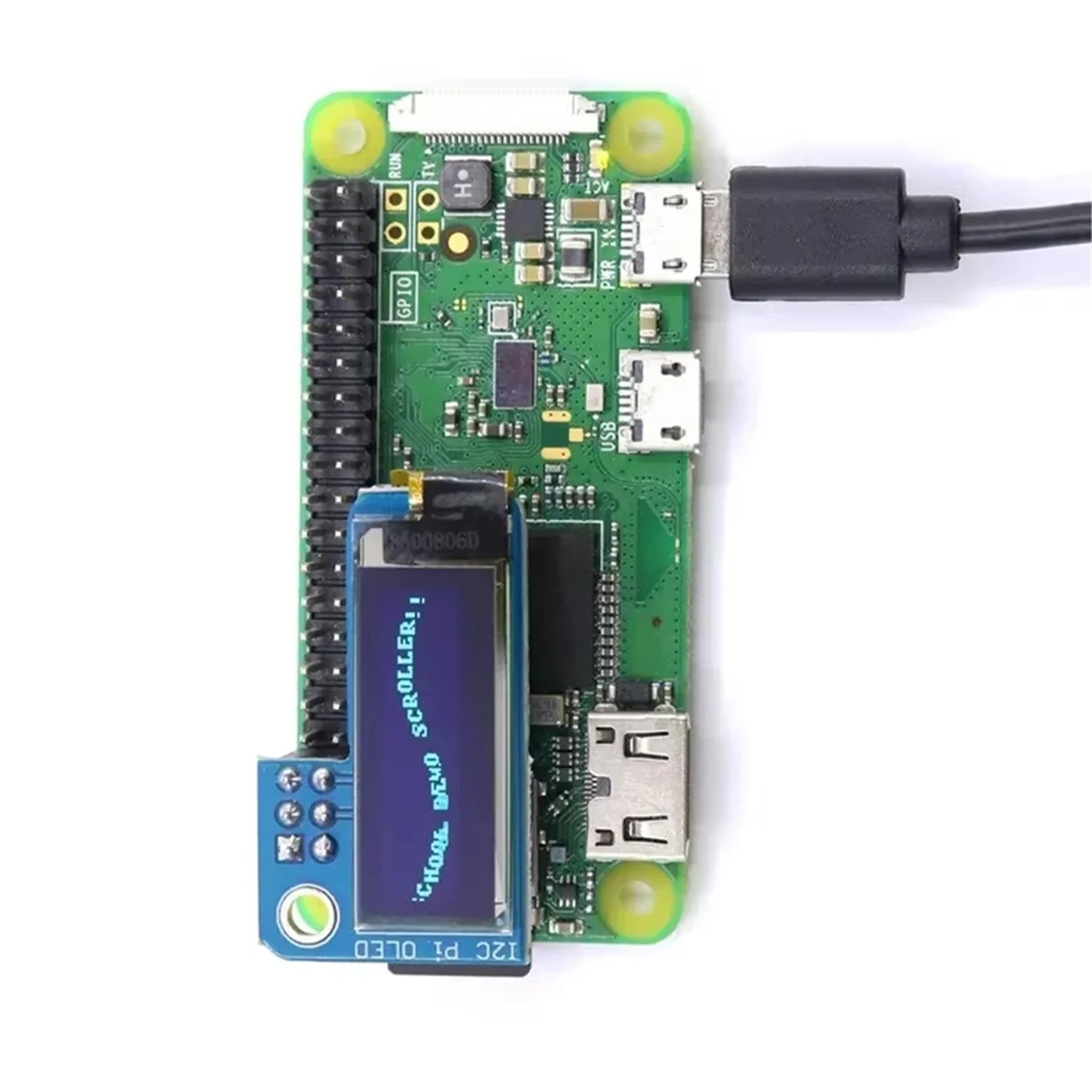 M86K 0,91-дюймовый OLED-дисплей 128x32 IIC Синий OLED-дисплей для RPI 1, B+, 2, 3 и Zero