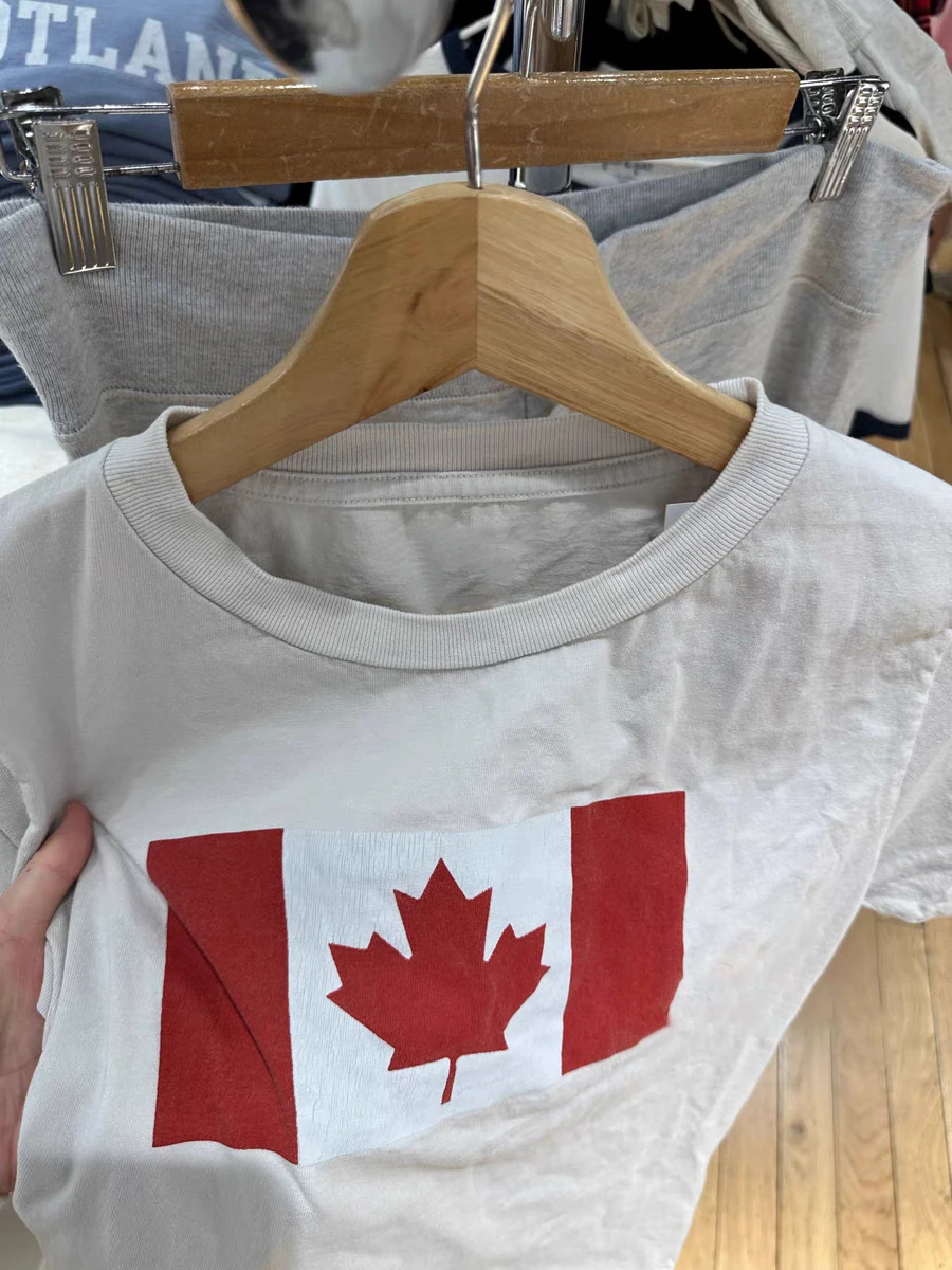 Camiseta Vintage con estampado de bandera para mujer, camisetas de manga corta con cuello redondo, ropa de calle Vintage para mujer, Camiseta de algodón dulce, ropa Y2k