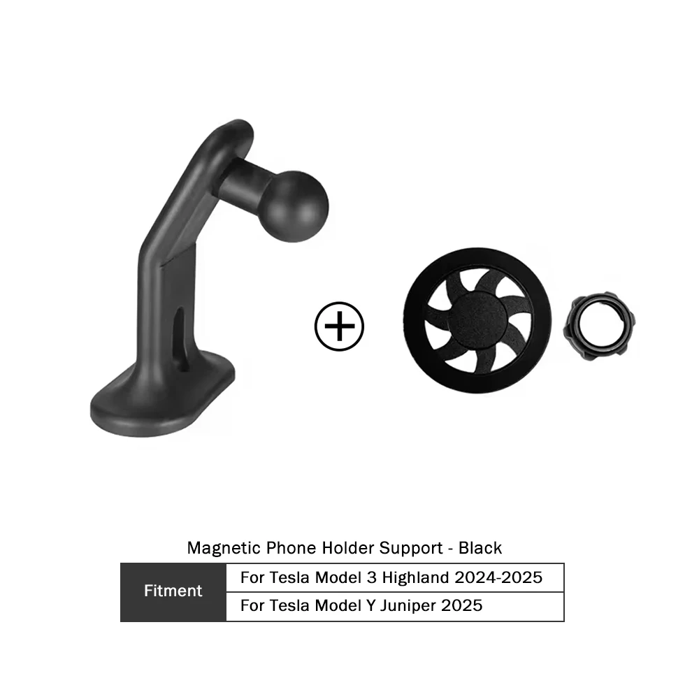 Für Tesla Modell 3 Highland Modell Y Juniper 2025 Magnetische Einstellbare Auto Telefon Unterstützung Basis Halter Halterung Innen Zubehör – Detail 7