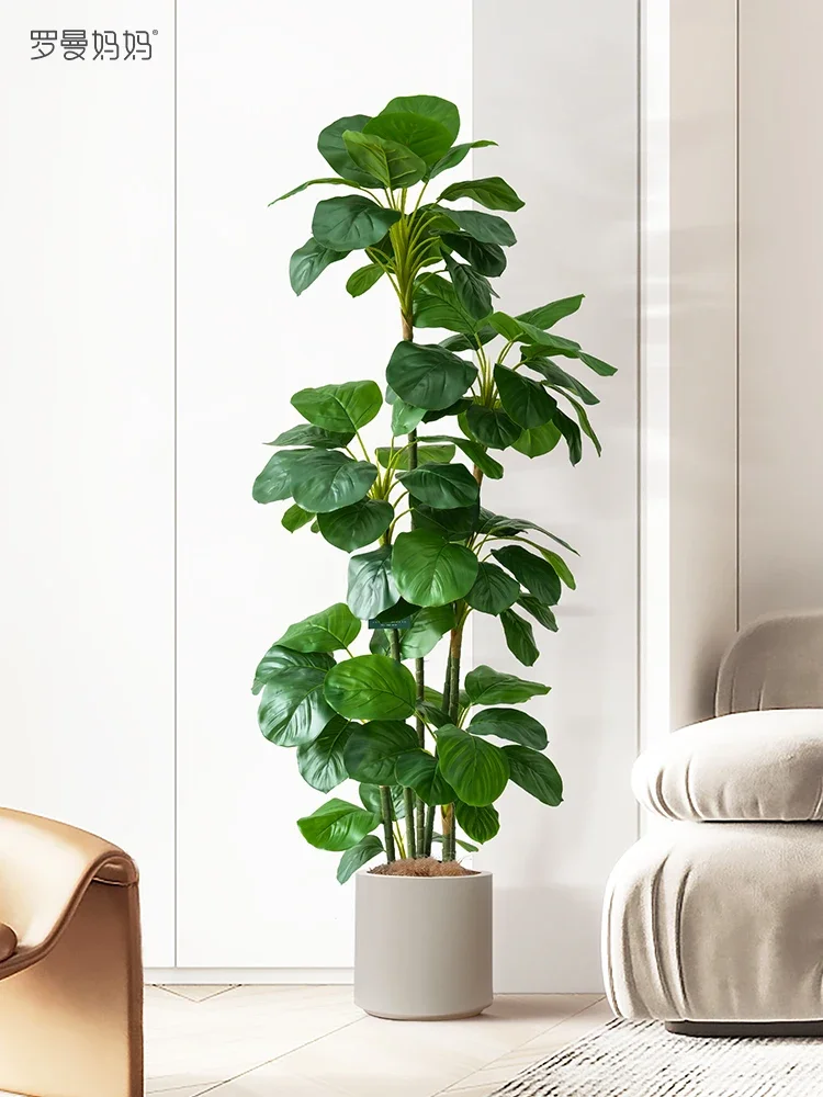 

Nordic Large Simulation Plant, Watermelon Leaf Tree, Ground Pot, Pot, Fake Green Plant, Living Room Decoration