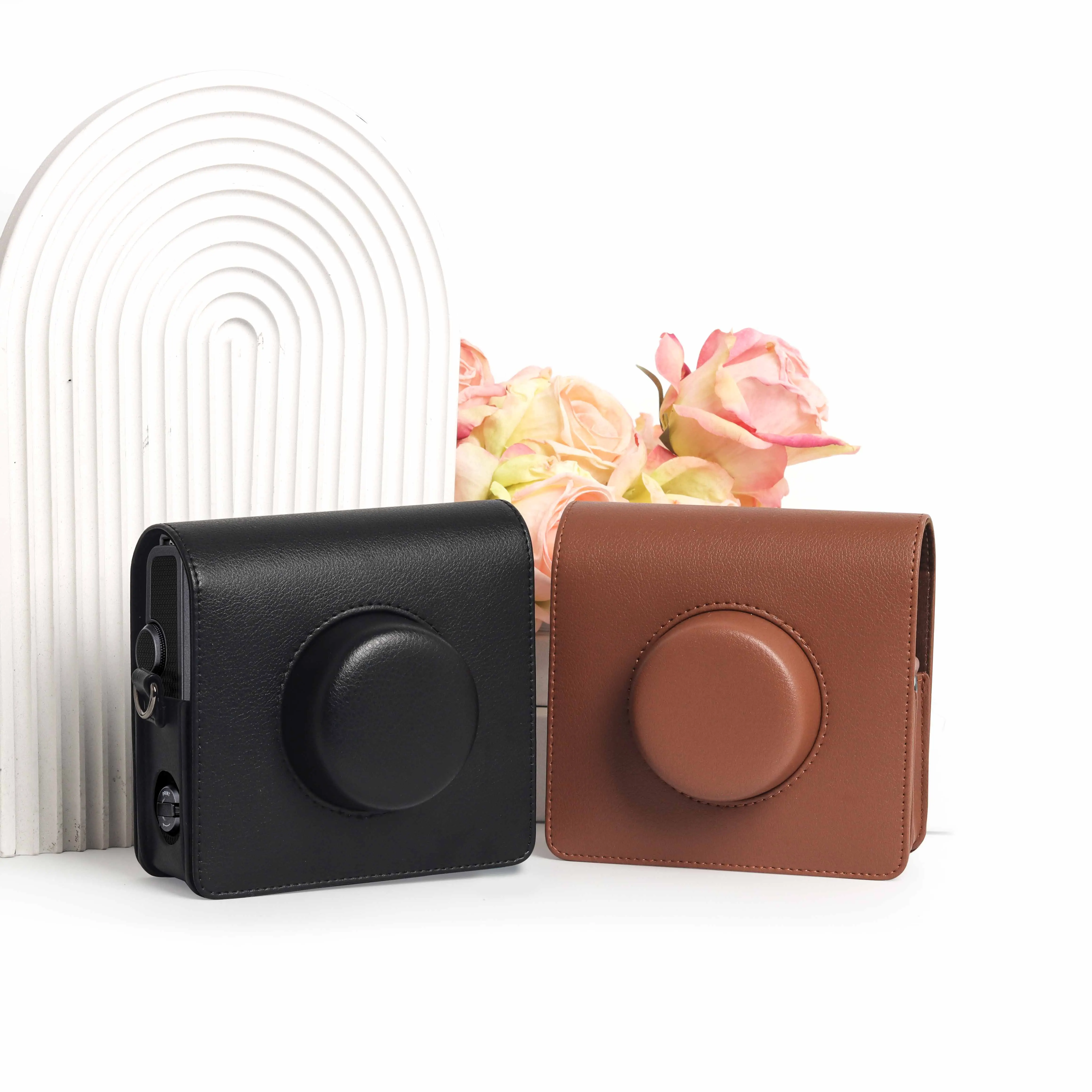 لـ Fujifilm Instax Wide EVO Vintage حقيبة كتف غطاء عدسة من الألومنيوم غطاء حماية مع حزام كتف #3