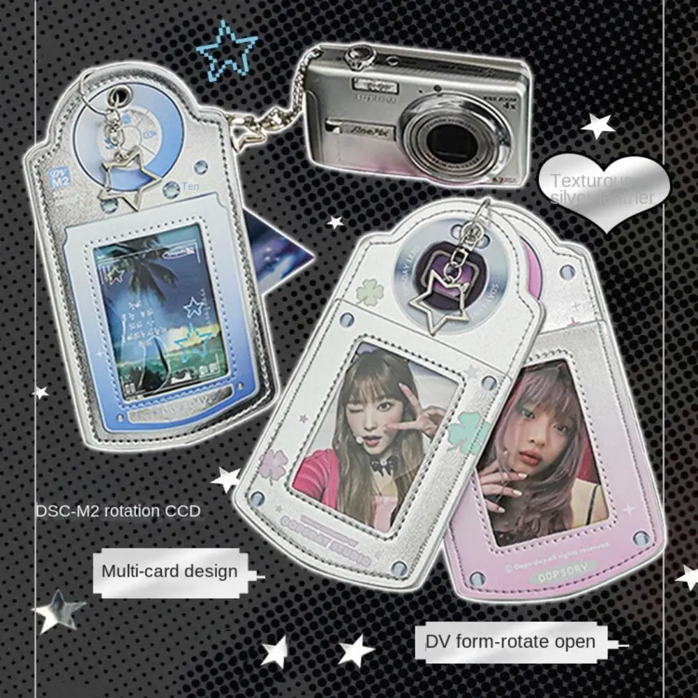 PU Leather Idol Photocard Holder Mini Phone Decoration Mobile Phone Photocard Frame Cute Y2K Access Card Protective Case