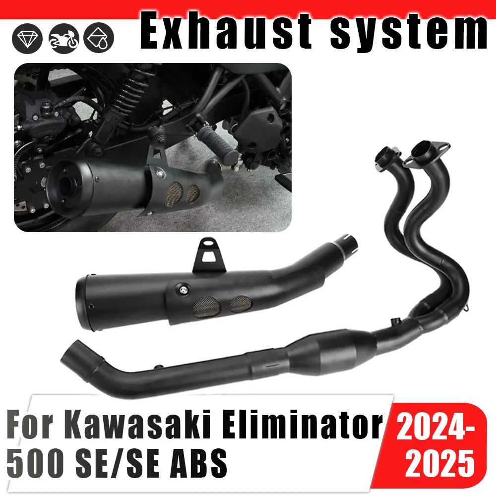 

Single Pipes Exhaust Systems For Kawasaki Eliminator 500 Abs eliminator500 SE ABS 2024 2025 Motorcycle Slip-on Full Muffler Tube