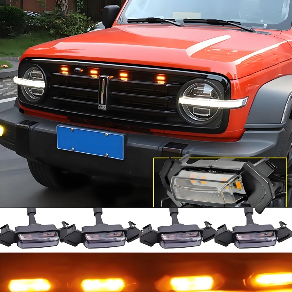 

4/5/6PCS Tank 300 LED Grill Light,Car Grille Decoration LED off-road Modification Dedicated Lights Daytime Running Light Accesso