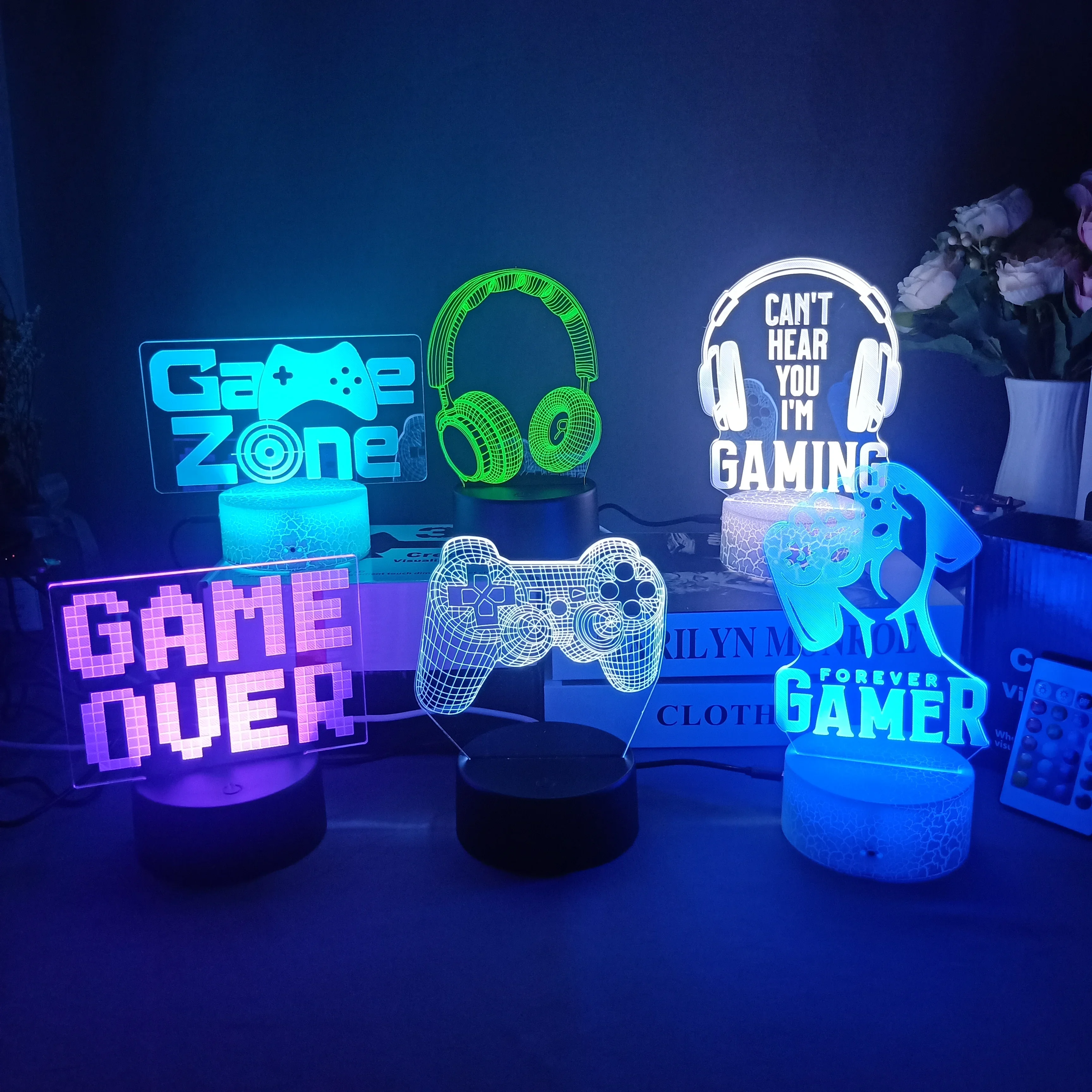 

3D Night Lamp Gaming Room Desk Setup Lighting Decor on the table Game Console Icon Logo Sensor Light for Kids Bedside Gift Hot