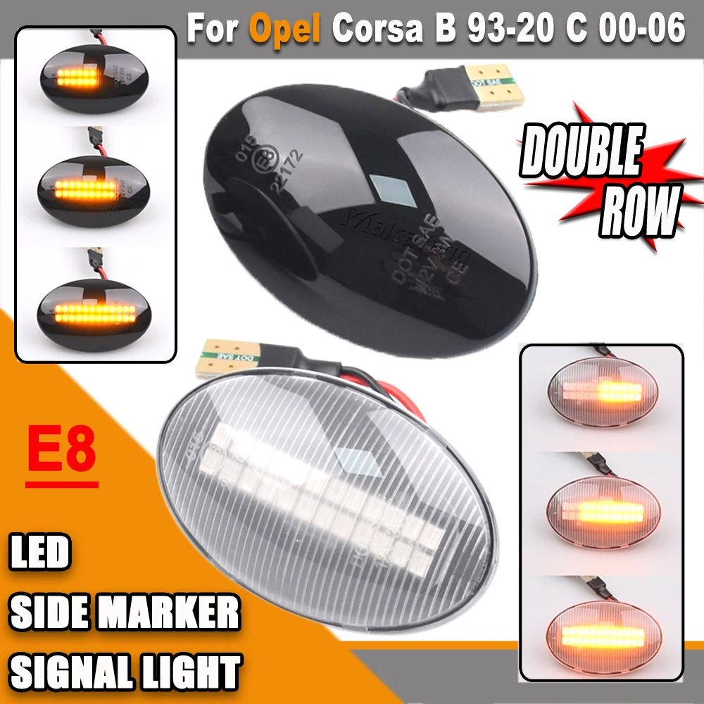 2Pcs Car Dynamic LED Side Marker Lihgt Turn Signal Lamp For Opel Corsa B C Astra F Combo B C Meriva A Car Accessories