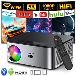 HORLAT 26000 lúmenes Android 4K Proyector 8K Video Dolby Audio Home Theater AutoFocus Keystone 5G WiFi Proyector portátil