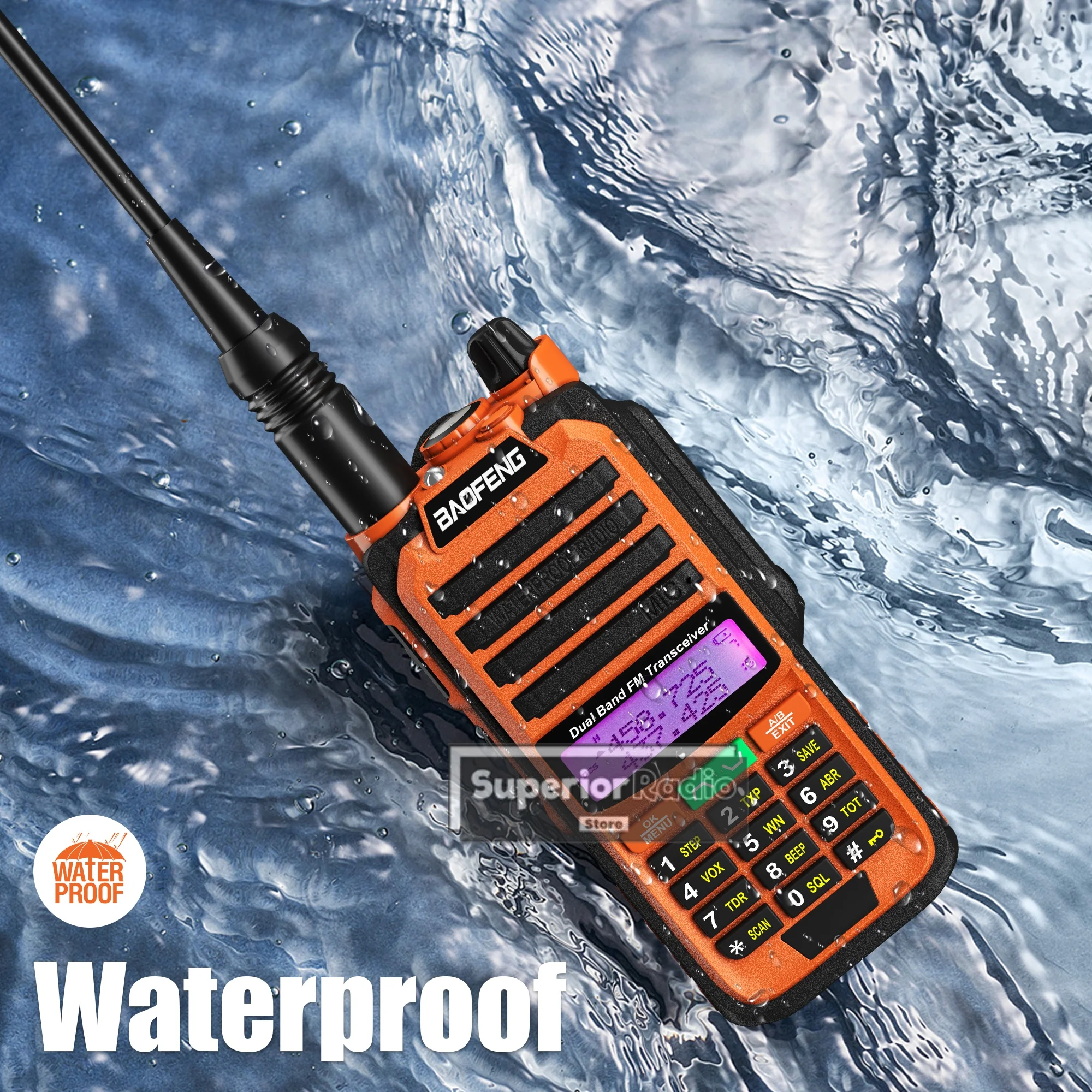 Baofeng UV-68 Pro Max V2 Walkie Talkie VHF UHF Long Range FM IP67 Waterproof High Capacity LED Flashlight 128CH UV-S22 UV-98 Pro