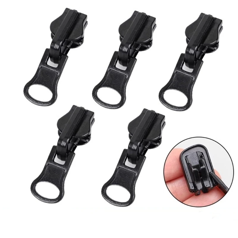 10pcs/Set #3 #5 #8 Zipper Pullers Removable Zipper Sliders Head Zippers Repair Zips Replacement Zippers for Jackets Clothing Bag