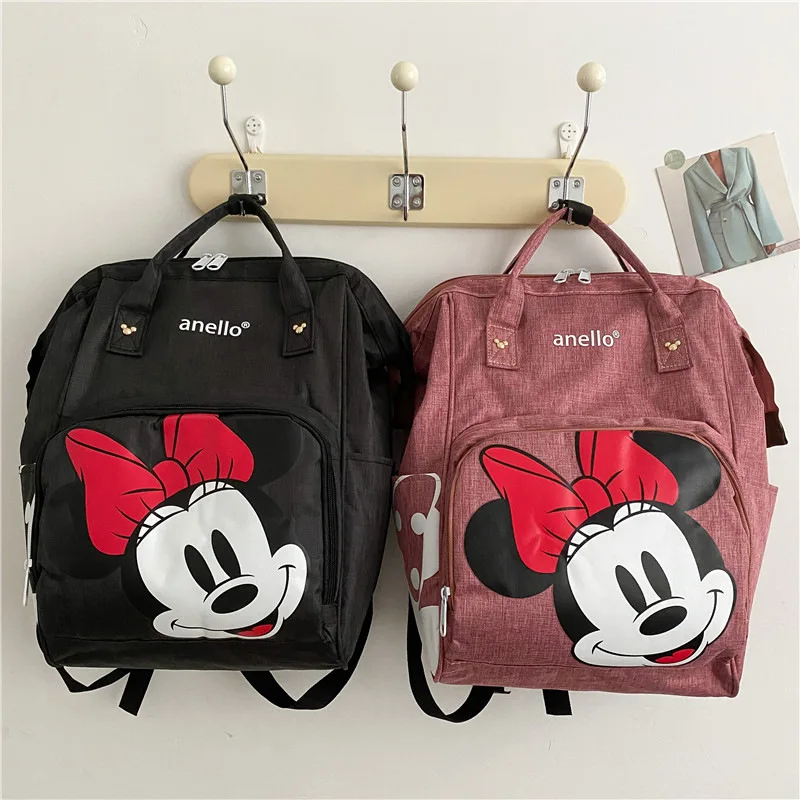 MINISO Disney 2023 New School Bag Female Cartoon Mickey Print Cute Backpack Going Out Convenient Large Capacity Mommy Bag