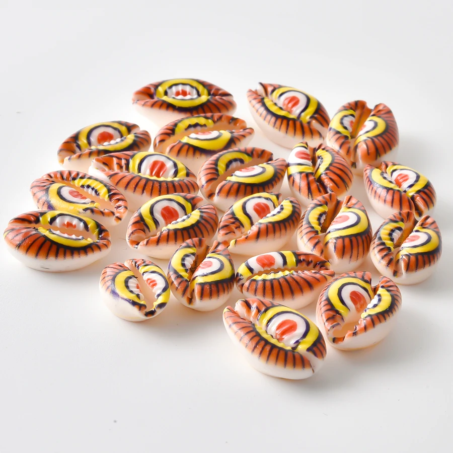 5 Stück bunte Muschel-Anhänger mit bösem Blick/Türkischem Auge, Seestern, Schildkröten-Muscheln, Anhänger für die Schmuckherstellung, handgefertigte Armbänder, Geschenk – Detail 1