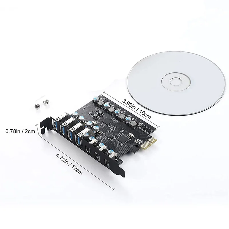 EF-7 포트 PCIe-USB 3.0 확장 카드 PCI Express USB 어드온 카드 (데스크탑 PC 호스트 카드, Windows 10/8/7/XP 지원)