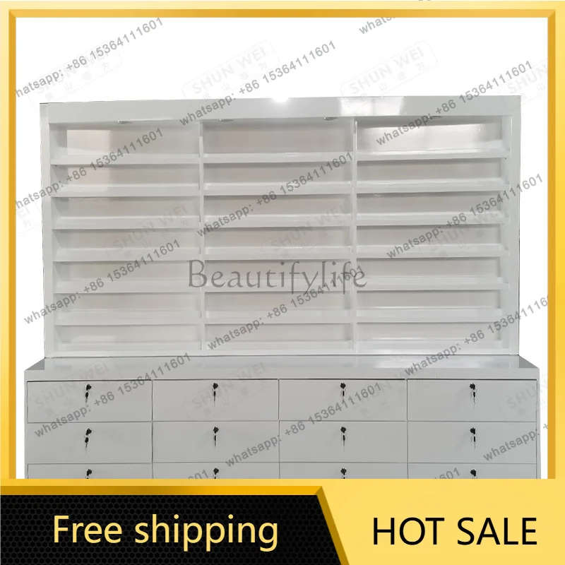 Factory Direct Sales Nail Art Cabinet Display Multi-layer Storage Skin Care Barber Shop Storage Shelf