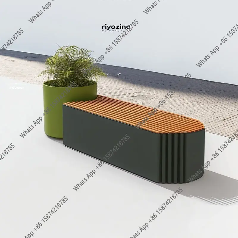 

Outdoor flower box sitting stool combination courtyard commercial street square rest planting flower box leisure stool bench