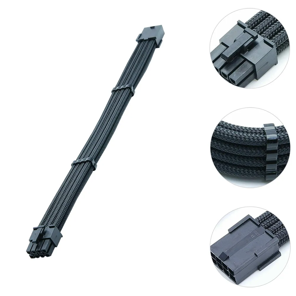 

8-контактный кабель питания материнской платы 30 см, в нейлоновой оплетке, удлинитель для видеокарты, для систем PCIe, повышенная прочность, простая установка