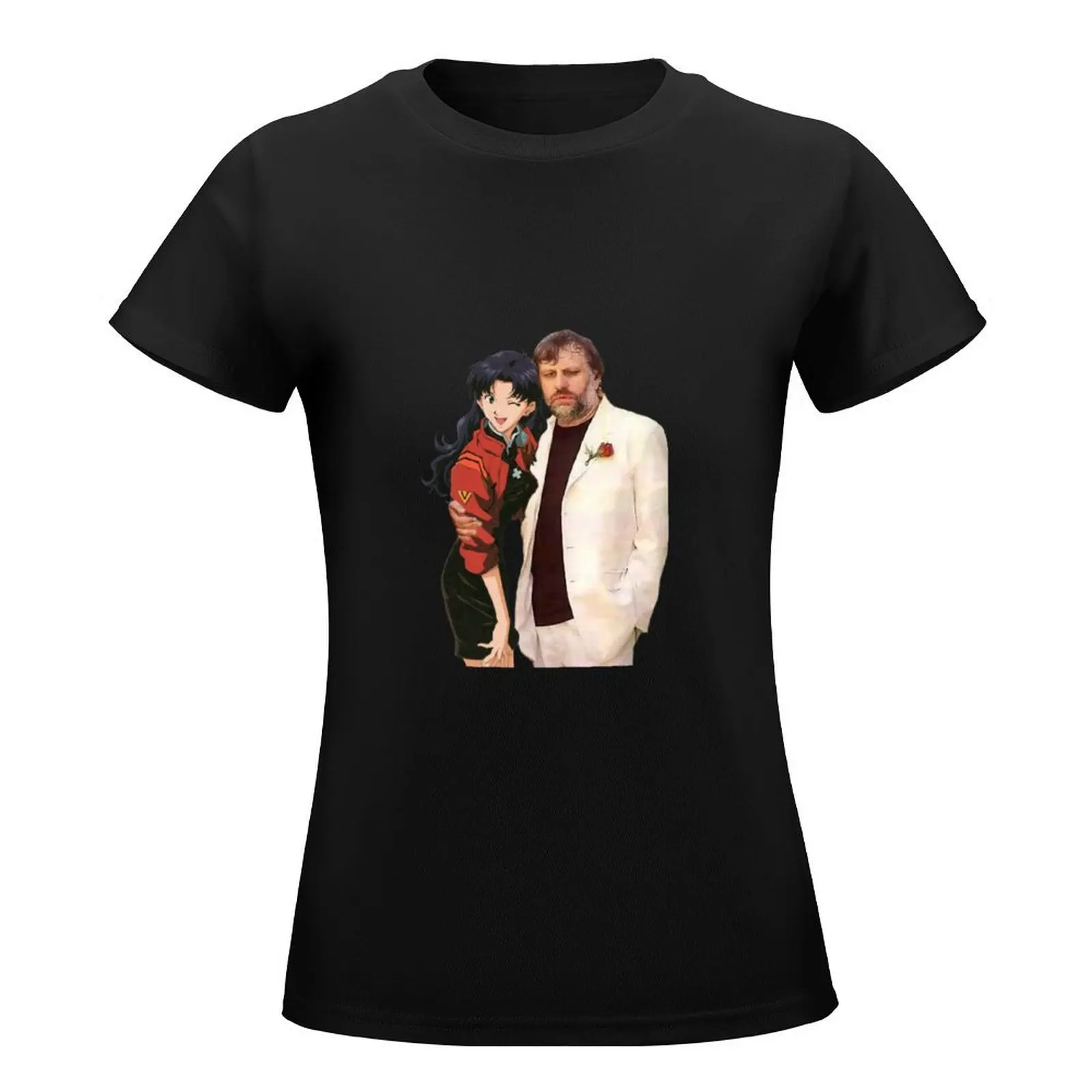 Slavoj Zizek with waifu T-Shirt anime clothes cute clothes oversized female t shirt for Women