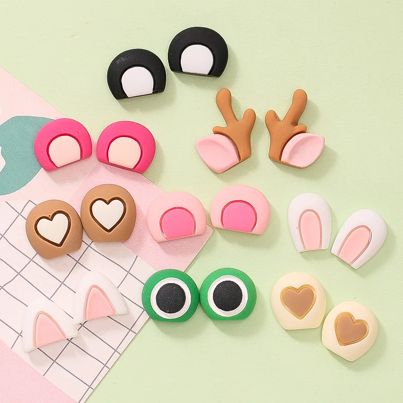 5pcs cartoon Rabbit frog bear ears flatback resin charms crafts embellishments diy cabochons decoration accessories