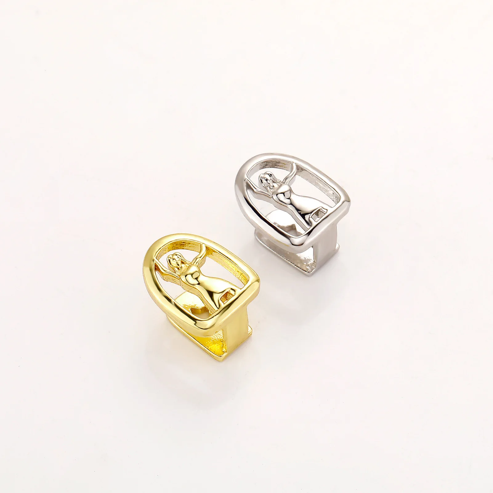 Unique Angel Figure Teeth Grillz Jewelry Hollow Tooth Cover Mouth Jewelry Hip Hop Style Bling Fashion Accessories