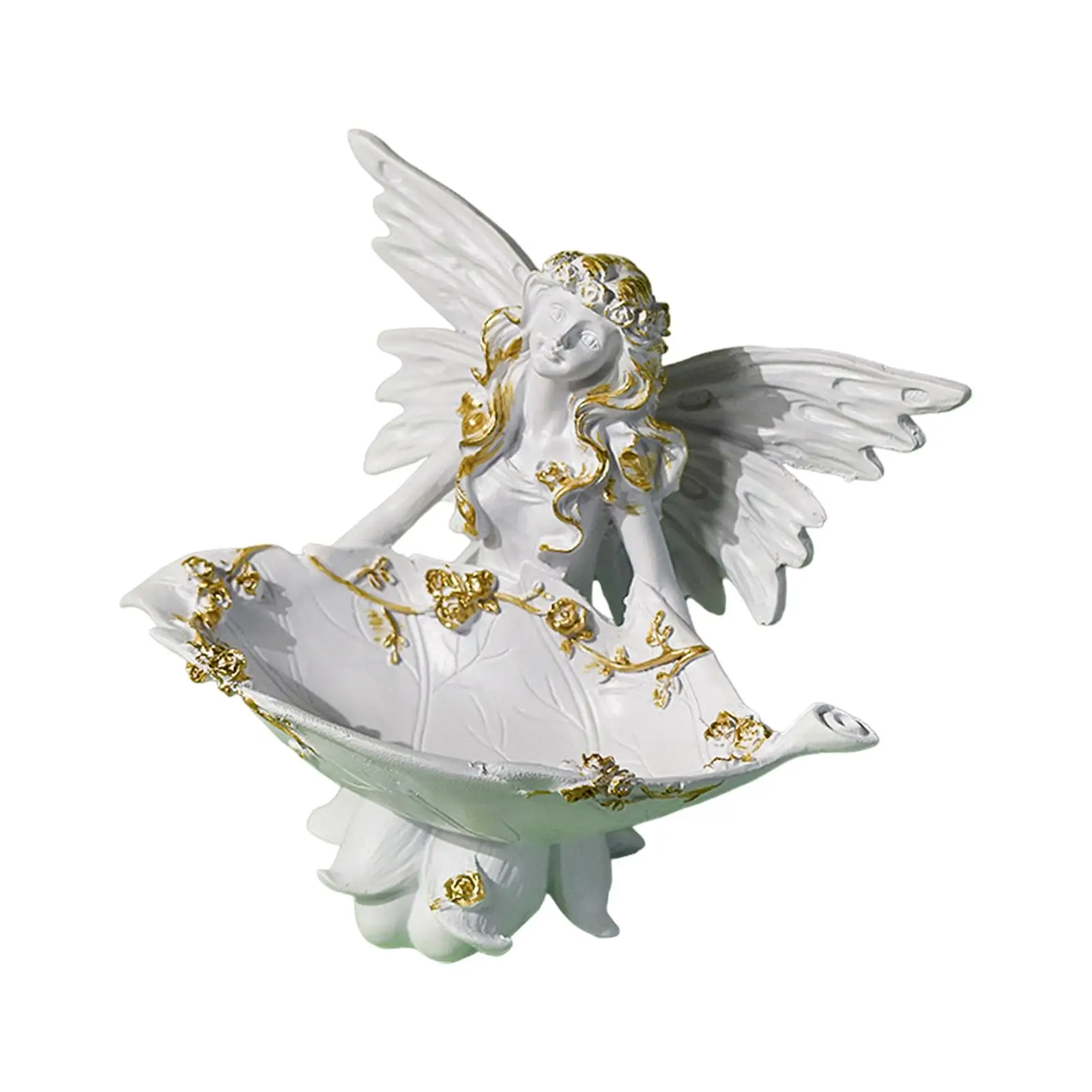 Fairy Statue Decorative Art Crafts Collectible Creative Resin Girl Figurine for Shelf Cabinet Entrance Fireplace Bookshelf