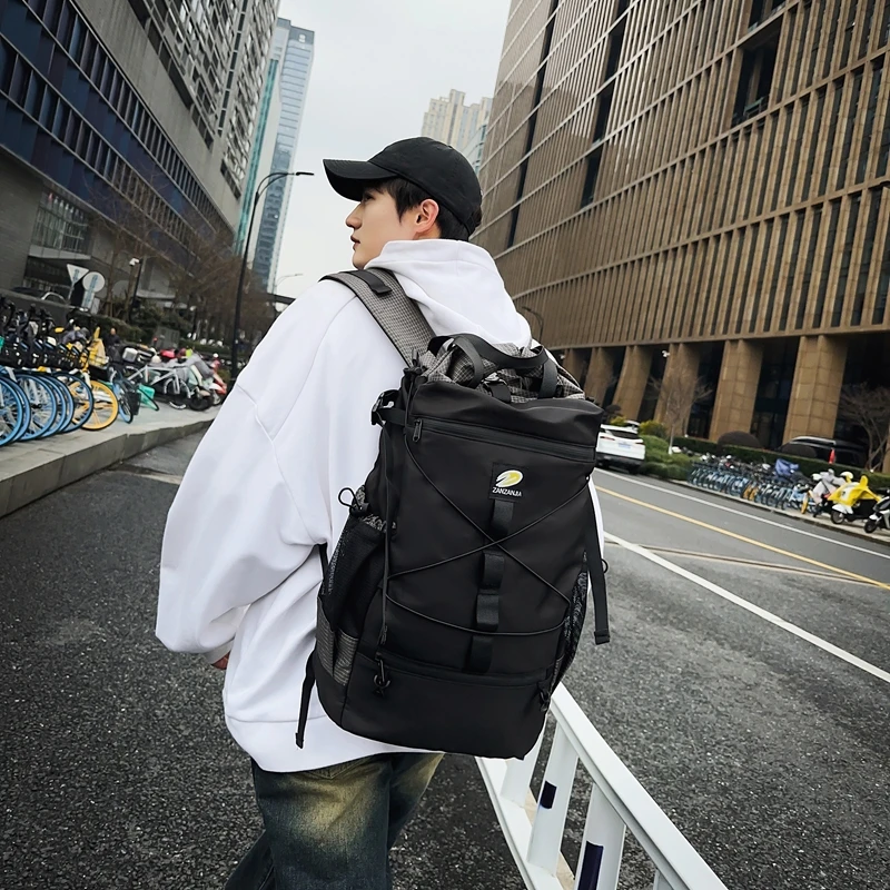 Zaino da viaggio all'aperto di grande capacità per uomo donna borsa da scuola per studenti zaini da trekking da campeggio borse multifunzionali Oxford