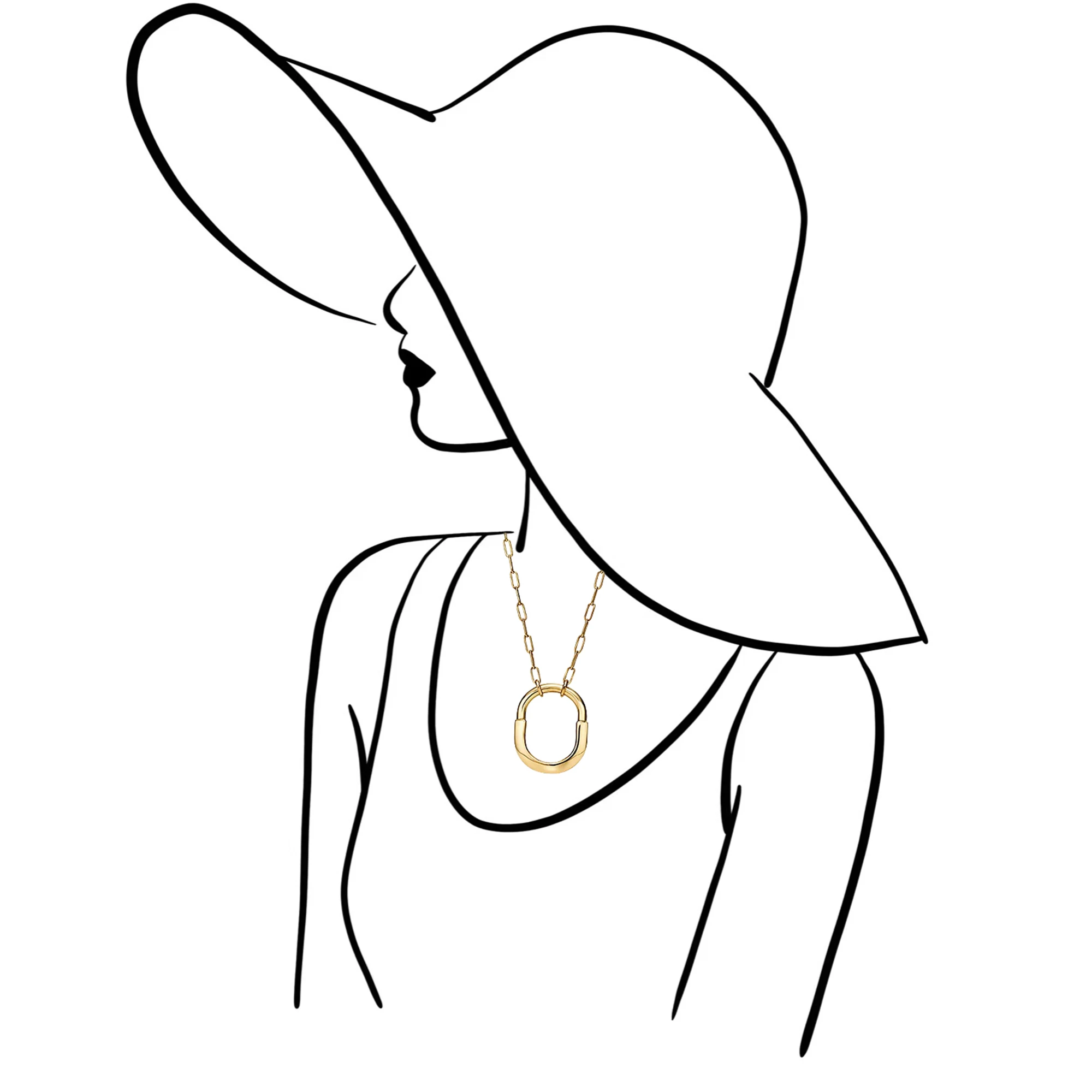 

Smooth medium simple lock pendant necklace made of pure silver S925, fashionable and neutral, high-quality necklace Lock series