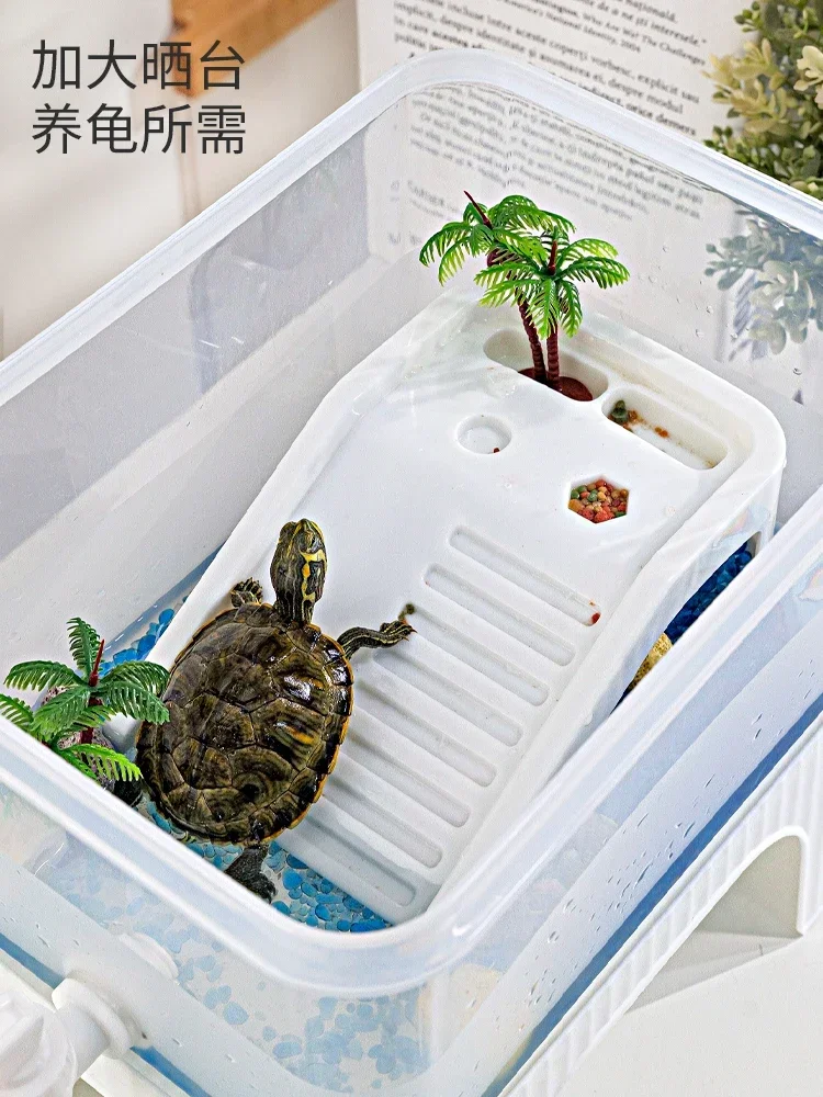 Turtle tank, climbing platform, household with sun drying platform, ecological breeding tank, turnover box, office lazy person