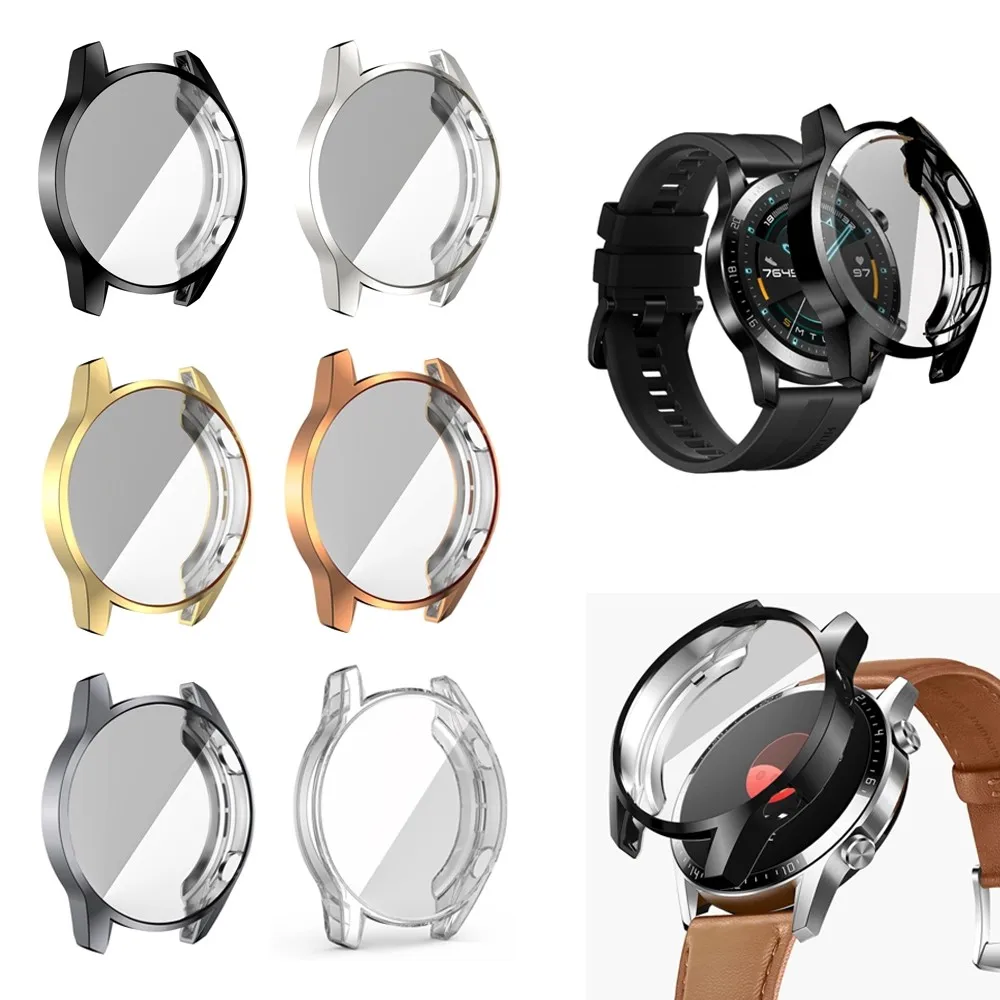 Подходит для Huawei Watch GT2 46 мм, мягкий защитный чехол из ТПУ, полноэкранный защитный чехол, чехлы с бампером