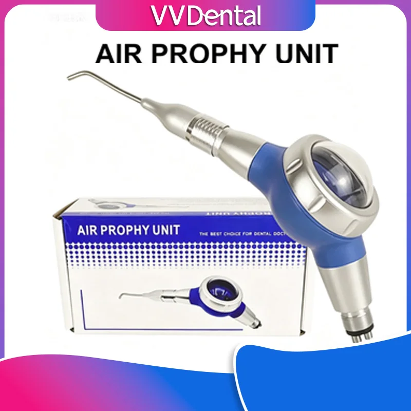 Dental Air Polisher Sandblaster Teeth Cleaner 5 Colors Semi-Metal Body Upgraded Aluminum Tail & Cap for Stain Removal