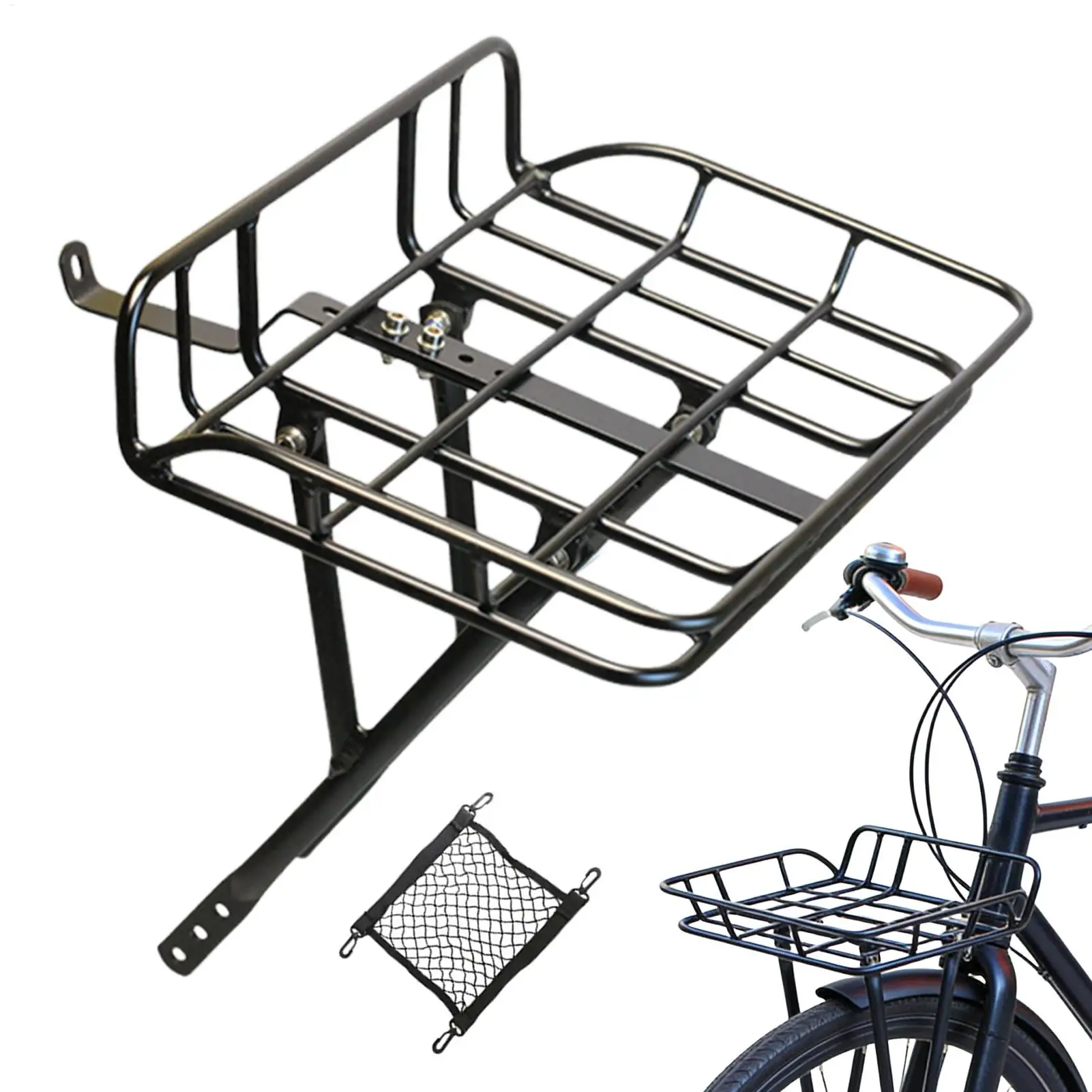 

Легкий передний багажник для велосипеда, держатель для багажа, большая передняя корзина для велосипеда для велопрогулок, туризма, доставки и путешествий