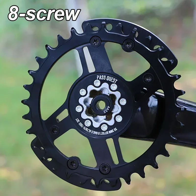 

8 Bolt Support Set Kit For Sram 8-Bolt 3mm Offset Crown 28 30 32 Teeth Mtb Small Front Bicycle Sprocket 36t 38t Silver Bike Tray