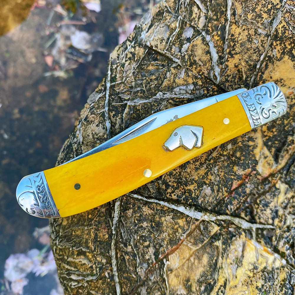 Watchman Trapper Messen Zak Dubbele Messen Slip Joint Zakmes Klassieke Botgrepen Spiegelafwerking