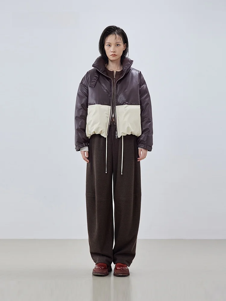 

Зимняя новинка XMOOM2024: Экологичная кожаная куртка-пуховик с воротником-стойкой, теплая, модная, женская