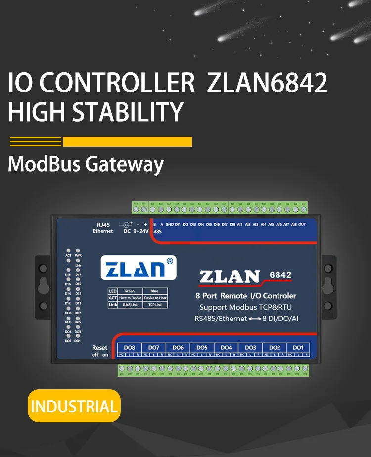 

2-портовый Ethernet-конвертер RS485 в Ethernet TCP IP Modbus Gateway ZLAN5243A
