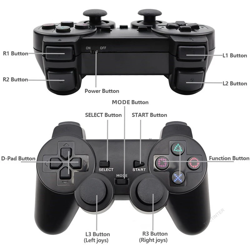 Wireless Gamepad for Sony PS2/PS1 Controller for Playstation 2 Console Double Vibration Shock Joystick USB PC Game Controle