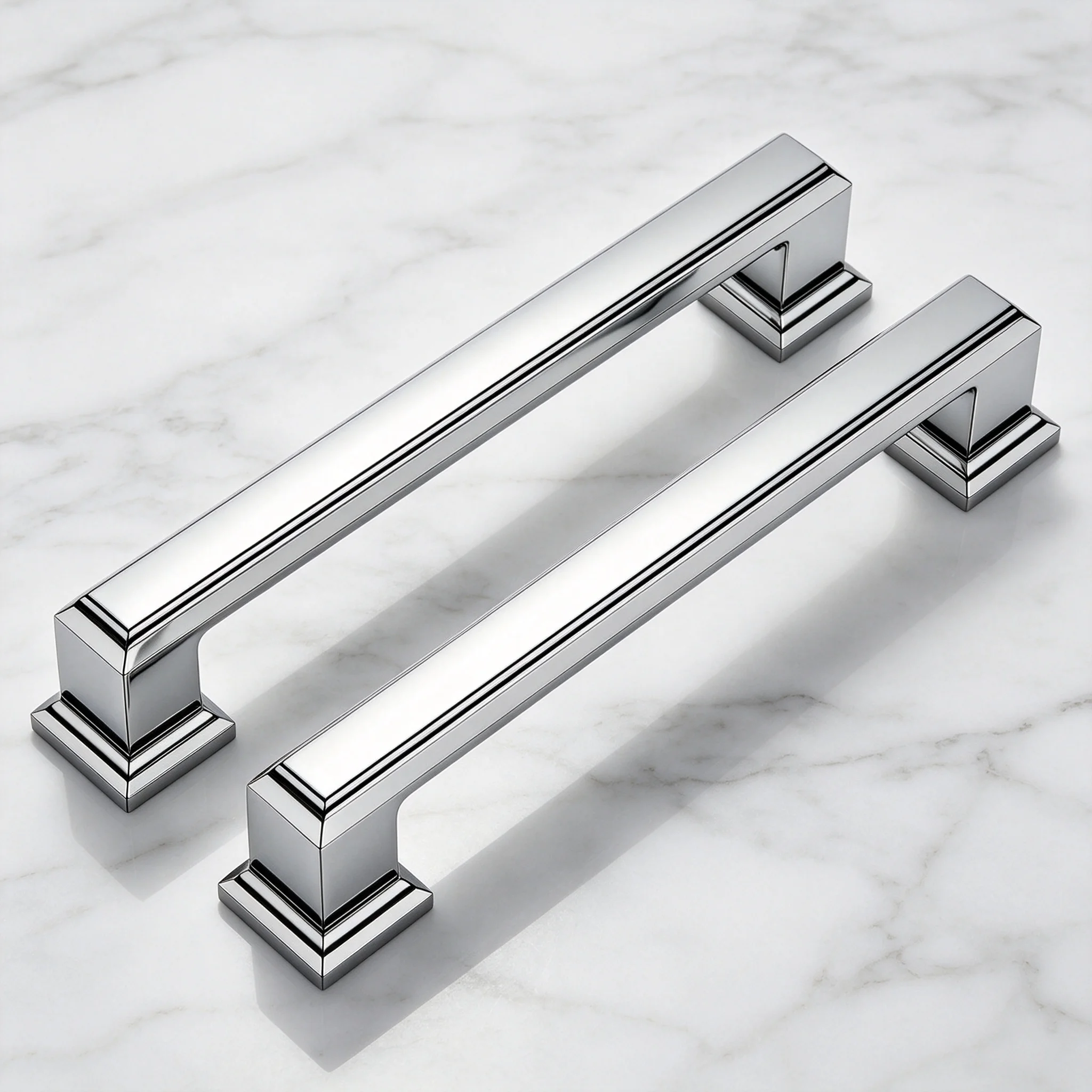 Chrome Cabinet Cabinet Handles 10 Pack, American‑Style Metal Cabinet Pulls, Hardware for  Cupboard Drawer Wardrobe