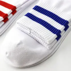 Men Socks Vintage Two Stripes Sports Cotton Ankle Socks Streetwear Skate Hip Hop Athletic White Black Shcool Designer Punk Boy