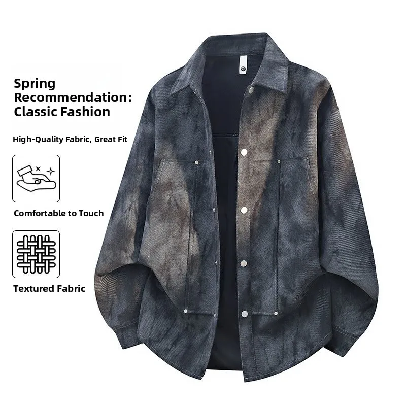 

Повседневная мужская рубашка с длинным рукавом, молодежная, универсальная, свободного кроя, из хлопка, с вышитым логотипом, классический воротник, повседневный стиль, весенняя мода