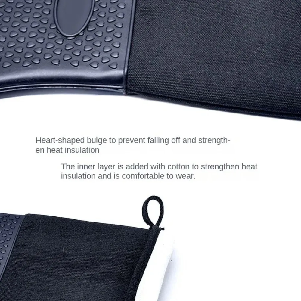 

Extra Long BBQ Oven Gloves Heat Insulation Quilted Liner Silicone Baking Mitts Silicone Coating Non-Slip Microwave Gloves