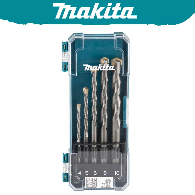 

Makita D-72877 Drill Bit Set 5-Piece Concrete Twist Drill Straight T.C.T Sturdy Durable Tools Accessories