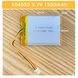 604050 3.7V 1500mAh Lithium Polymer Rechargeable Battery with 3-hole Plug for Air Purifier Batteries Power Bank Tablet Cell Tool