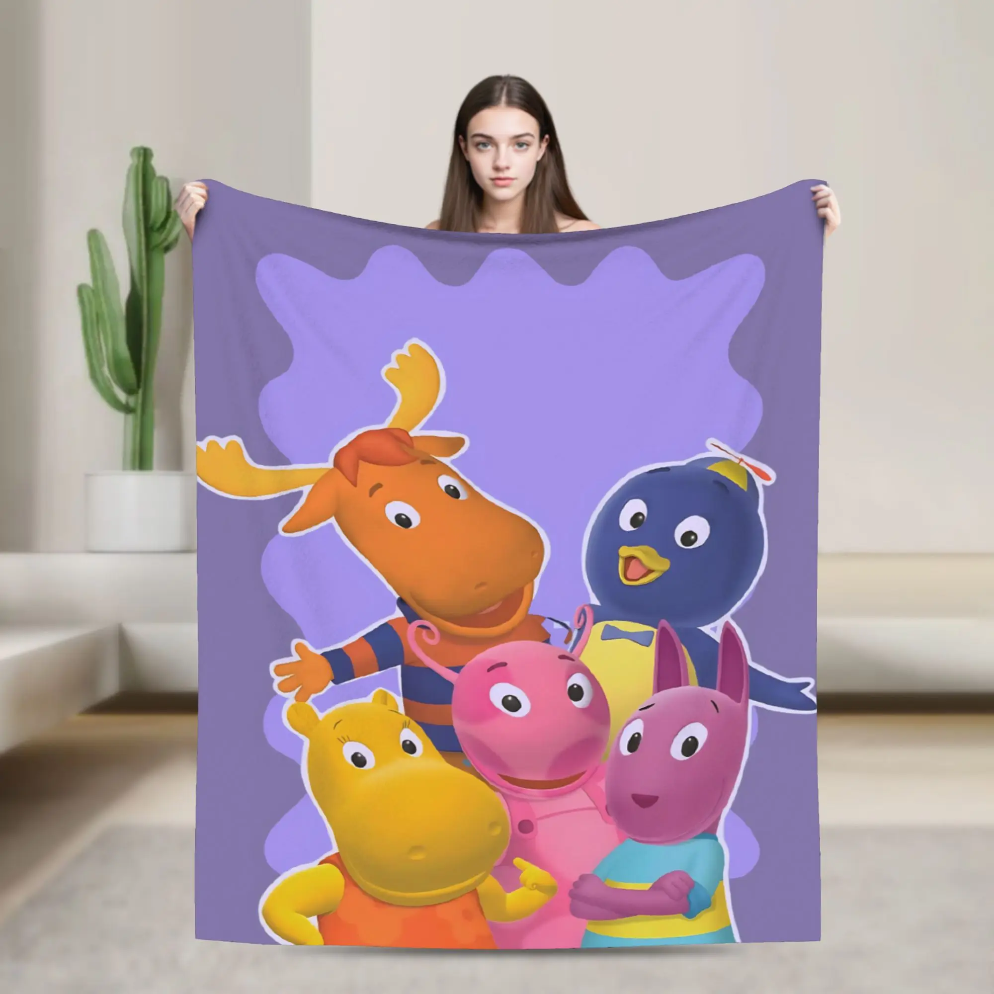 The B-Backyardigans Cartoon Throw Blanket for Couch Fuzzy Plush Blanket 50x60 Inches Multiple Sizes Bedspreads for All Seasons