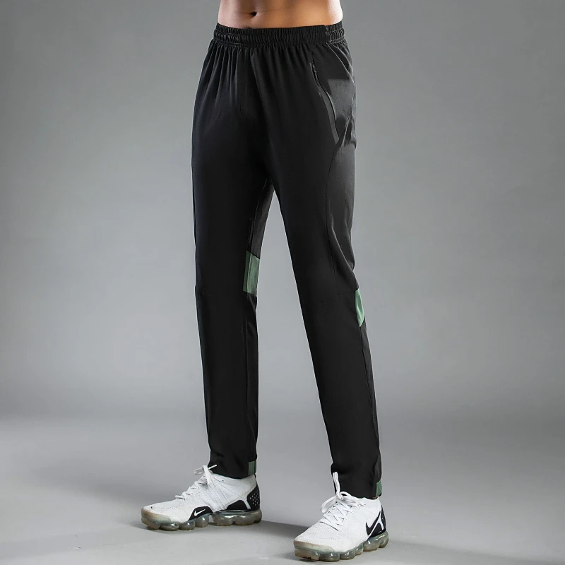 Fashion Casual Trend Summer Sports Pants Men's Quick Drying Loose Panelled Elastic Waited Pocket Zipper Simple Straight Trousers
