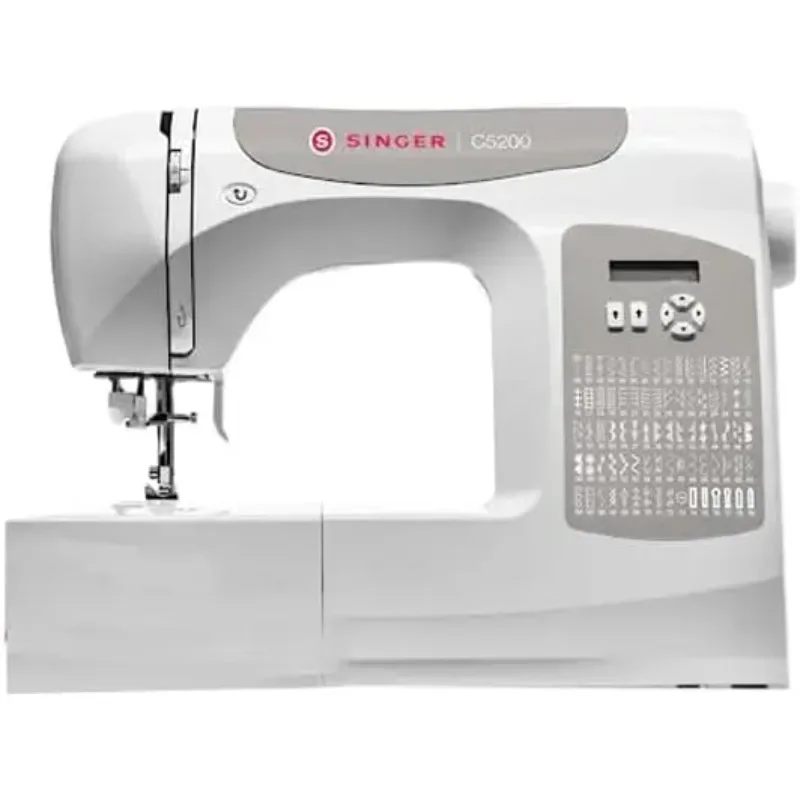 Máquina de coser Singer C5200, color gris, blanco, FAST FREE