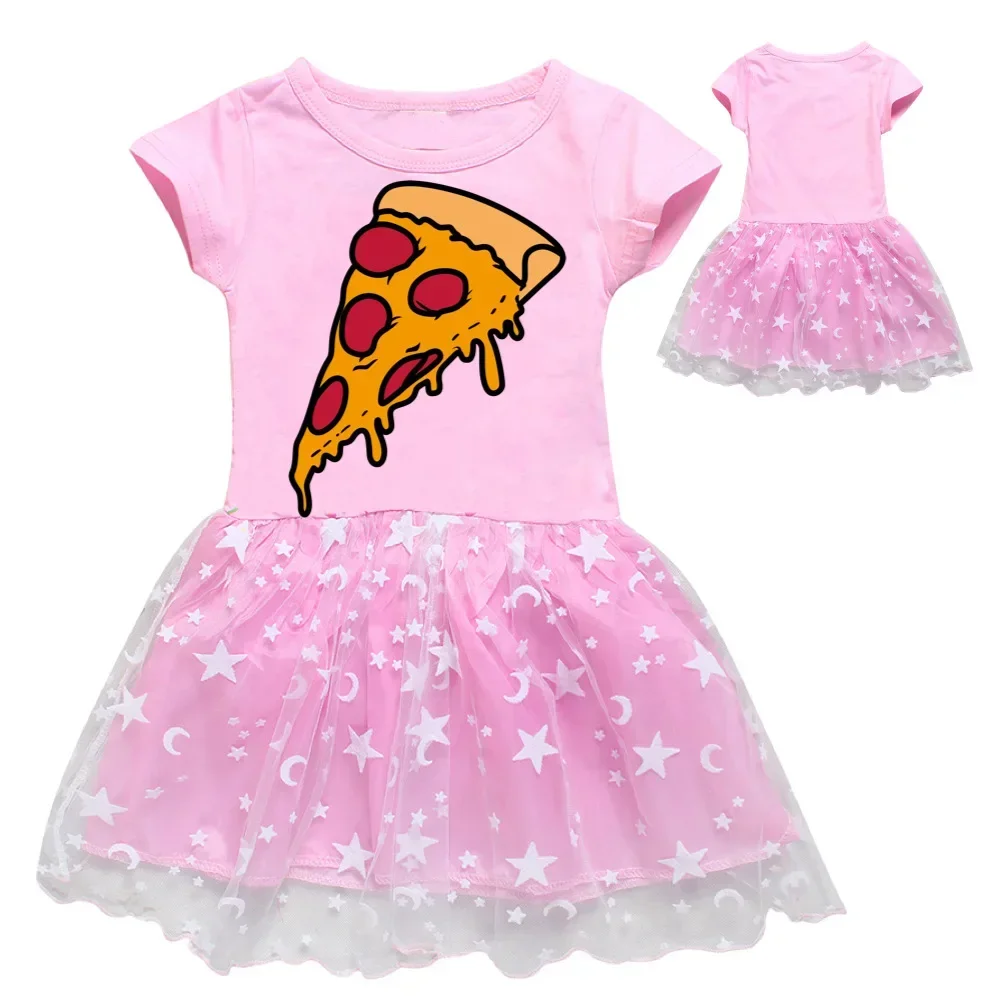 Camiseta plisada con dibujo de remolino c para niña, vestido de princesa, ropa de fiesta de cumpleaños, Verano