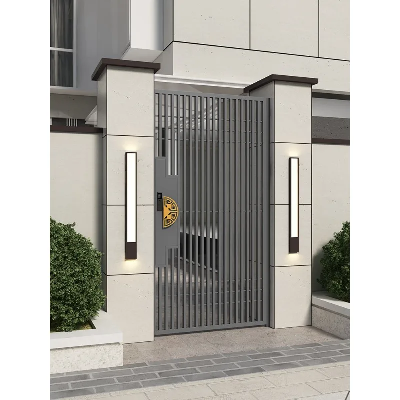 

Aluminum Alloy Villa Courtyard Door Wrought Iron Stainless Steel Electric Single Double Garden Entrance Outdoor Fence Gate