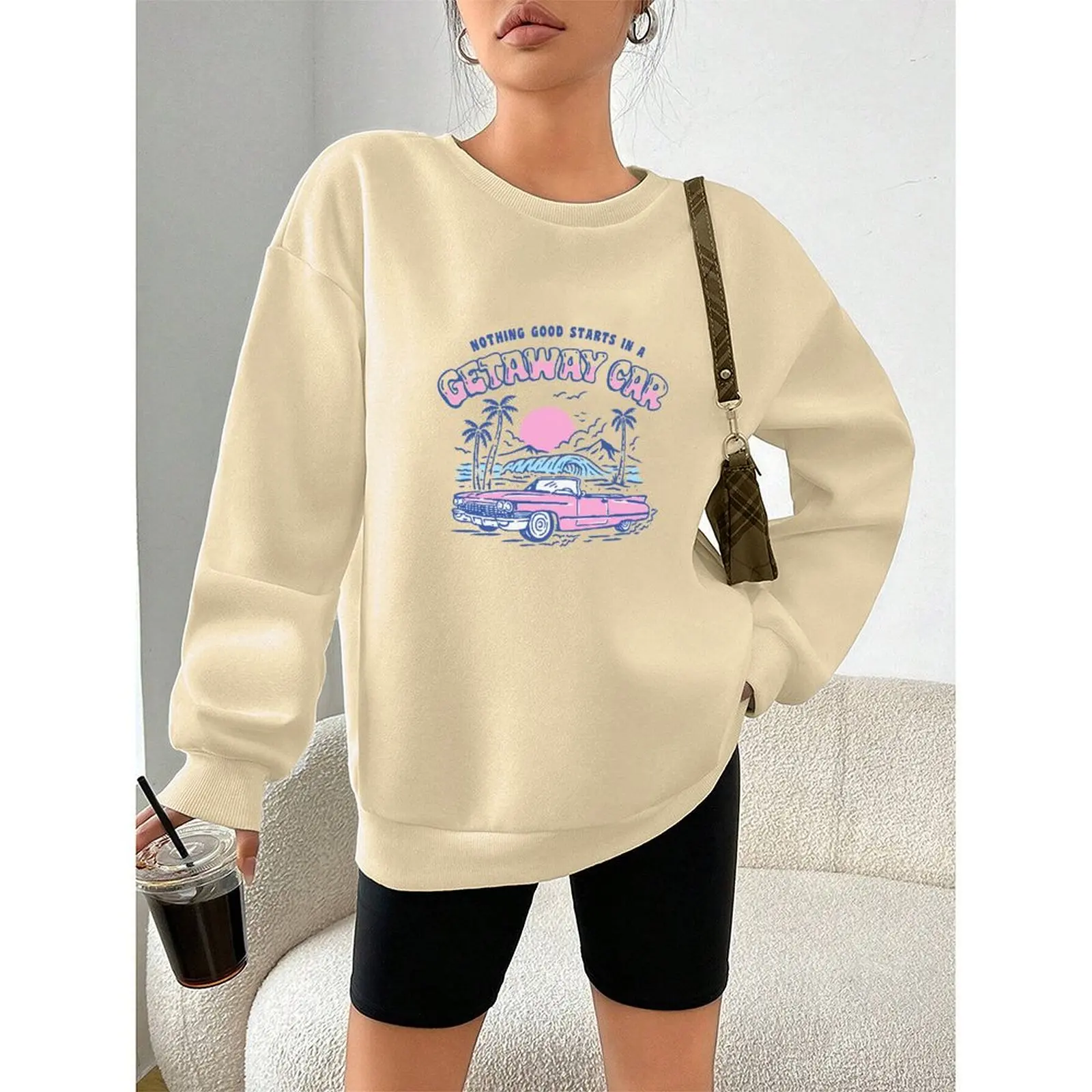 

Women's Sweatshirts O-Neck Loose Casual Sports Pullovers Comfortable Velvet Long Sleeve Sweater Winter Woman Clothes 2025