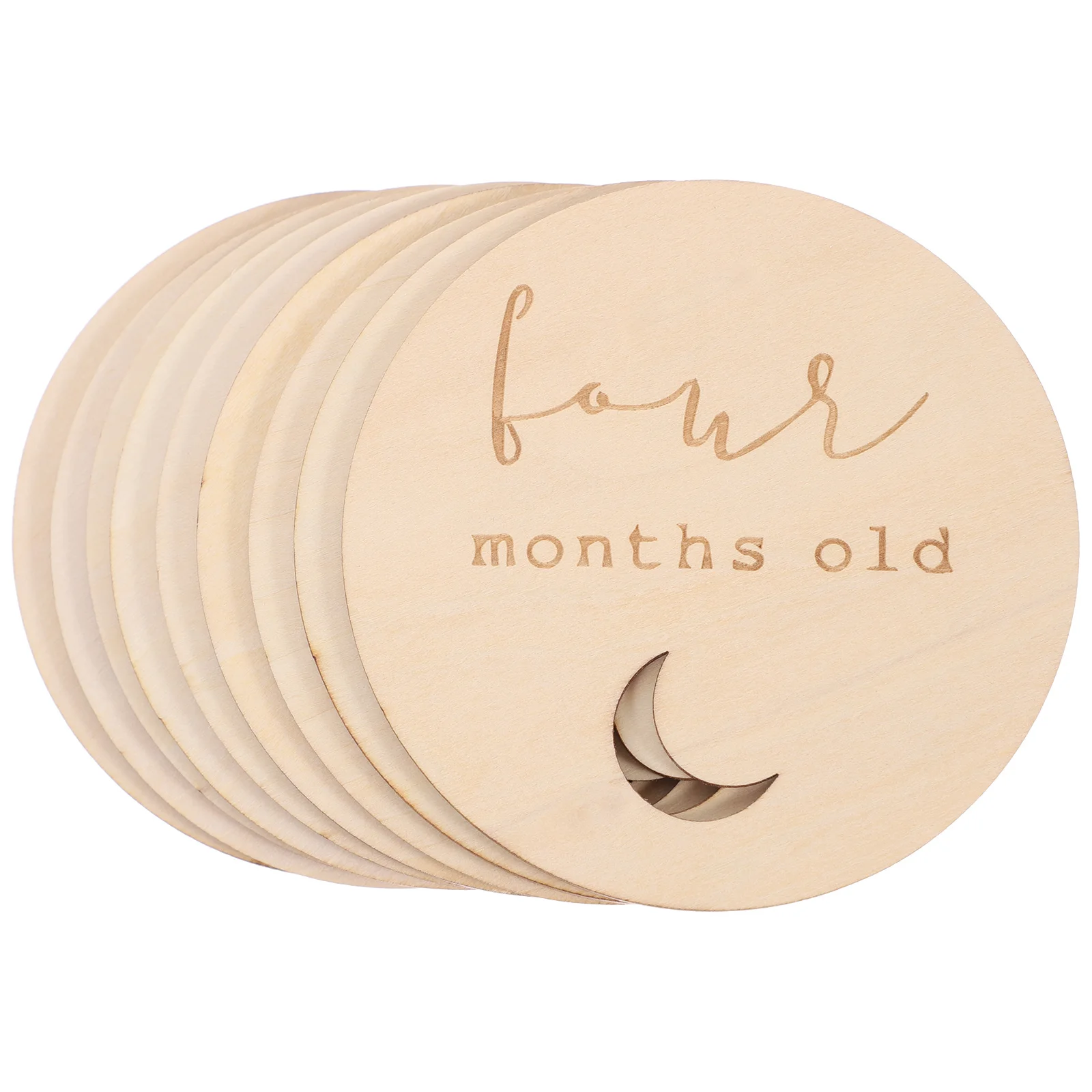 

14 Pcs Milestone Card Baby Photo Props Cards Commemorative Keepsake Wooden Monthly Discs