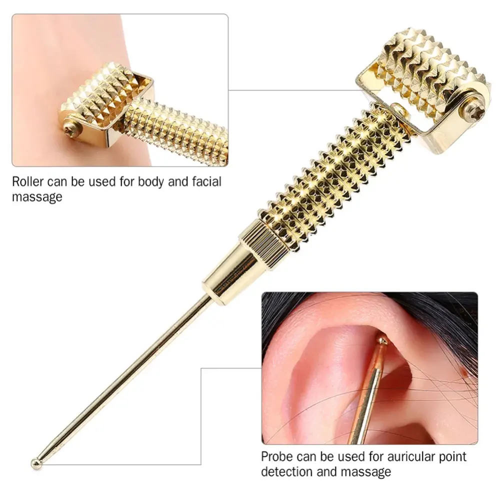 

Face Massager Ear Acupoints Probe Acupuncture Points Needle Probe Facial Tightening Slimming Spring Roller Double Chin Removal