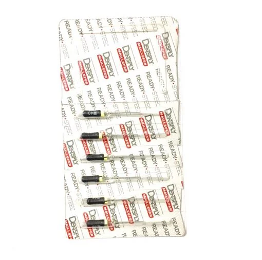 Limas trenzadas de acero inoxidable para uso manual Dental, herramientas de dentista, 6 piezas por paquete, 20pks